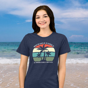 Beach Family Wiedersehen Palm Tree Sunset Women Tri-Blend Shirt