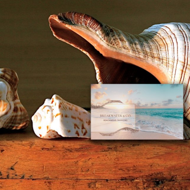 Beach Fashion Boutique Business Card Visitenkarte (Von Creator hochgeladen)
