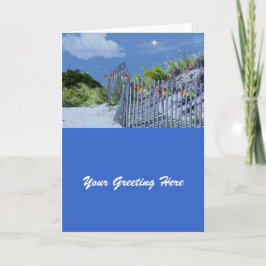Beach Fence & Dunes Weihnachtsgrüße Feiertagskarte