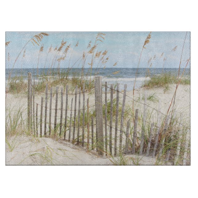 Beach Fence Glass Cutting Board Schneidebrett (Vorderseite)