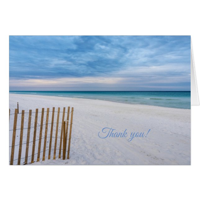 Beach Fence Morning Destin Florida Danke Karte (Vorderseite (Horizontal))
