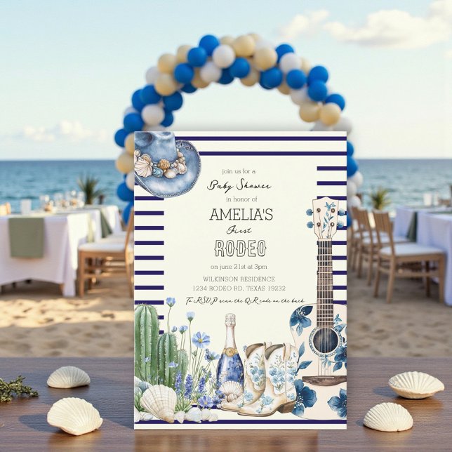  beach first rodeo coastal baby shower einladung (Von Creator hochgeladen)