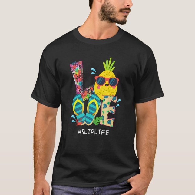 Beach Flip Flops Ananas Sommerurlaub Liebe Sl T-Shirt (Vorderseite)