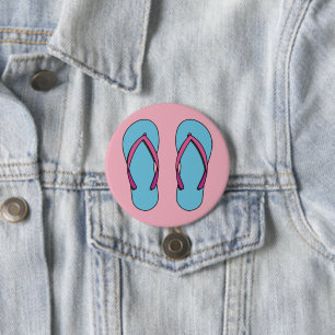 Beach Flip Flops Button