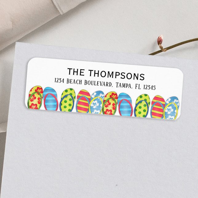 Beach Flip Flops farbenfrohe tropische Personalisi (Von Creator hochgeladen)