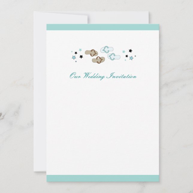 Beach Flip Flops Hochzeit Einladung (Vorderseite)