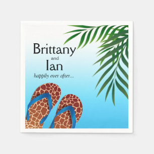 Beach Flip Flops Hochzeitcocktail-Party Serviette