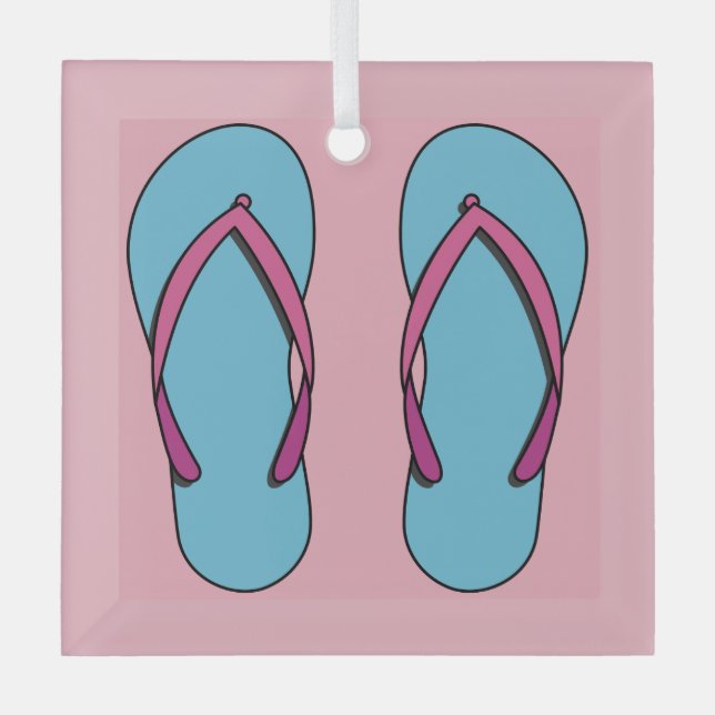 Beach Flip Flops Ornament Aus Glas (Vorderseite)