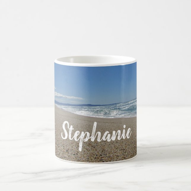 Beach Foto Blue Sky Surf Sand Pazifik Küste Kaffeetasse (Mittel)