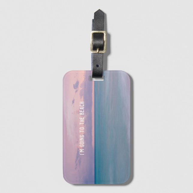 Beach-Foto-Geschenk mit Reiseangebot Gepäckanhänger (Vorderseite Vertikal)