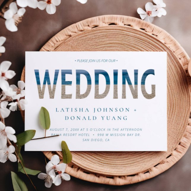 Beach Foto Hochzeit Text Art Einladung (Von Creator hochgeladen)