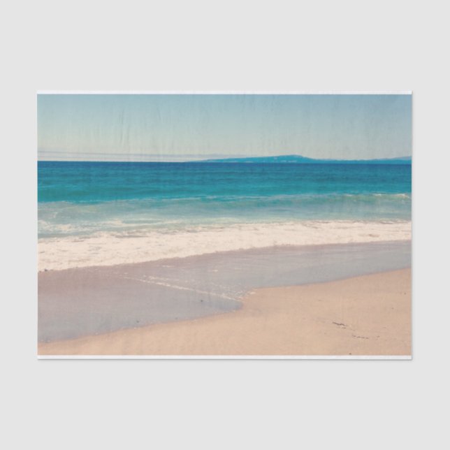 Beach Foto Ocean Blue Landschaftlich Seidenpapier (Vorderseite)