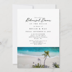 Beach Foto Probe & Probe Abendessen Hochzeit Einladung
