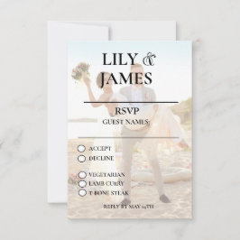 Beach Foto Wedding RSVP Card
