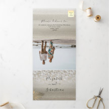 Beach Foto Wedding Tri-Fold Einladung