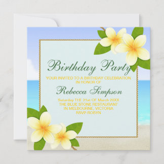 Beach & Frangipani Einladung zum Geburtstag
