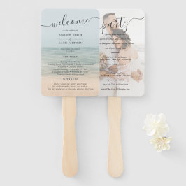 Beach Front Vintag Hawaiian Wedding Program Fächer