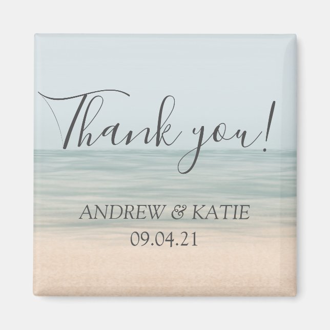 Beach Front Vintag Hawaiian Wedding Vielen Dank Magnet (Vorne)