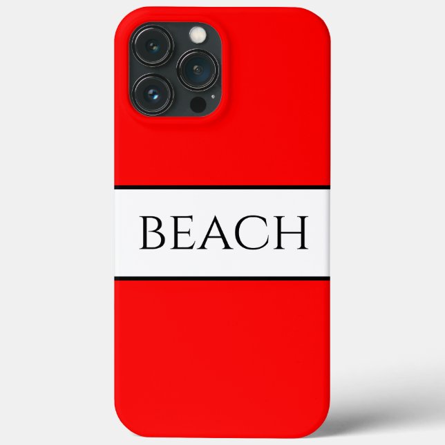 BEACH Fun Bold Bright Red White Summer Stripes Case-Mate iPhone Hülle (Rückseite)