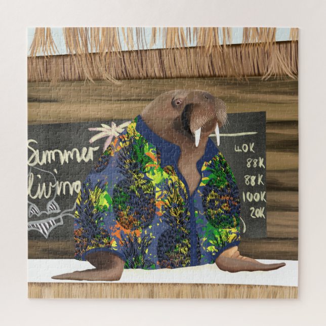 Beach Fun Hawaiian Walrus (Vertikal)