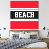 BEACH Fun Hellrot Schwarz-weiß Gelbe Streifen