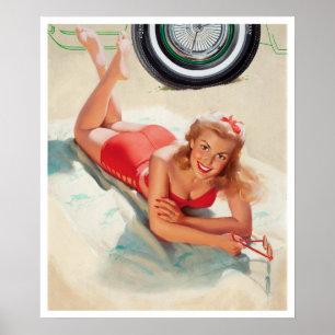 Beach Girl Button Up Poster