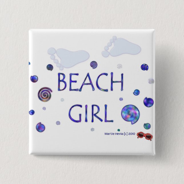 Beach Girl - Fußabdrücke - Button/Button Button (Vorderseite)