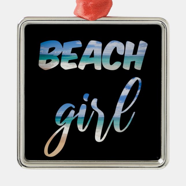 Beach Girl Ornament Aus Metall (Vorne)