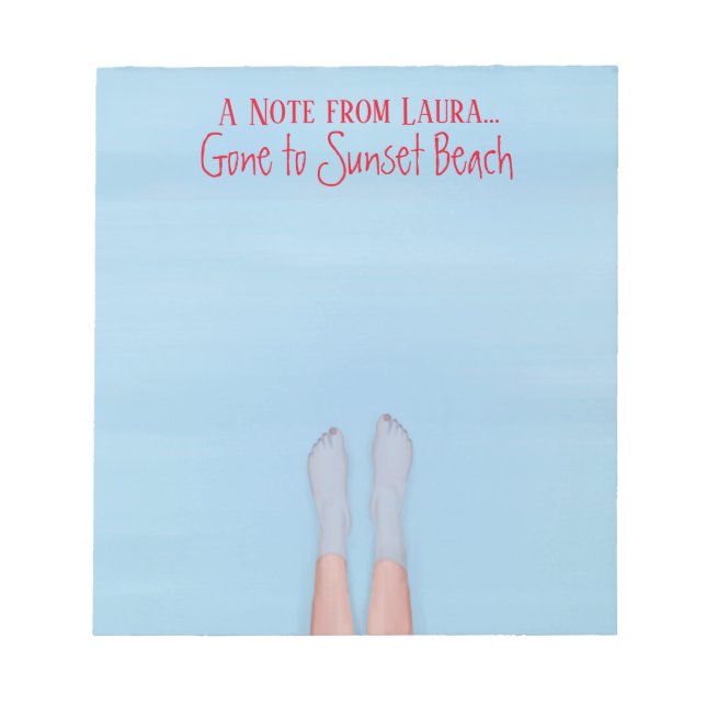 Beach Girl Personalisierter Cooler See Kajüte Notizblock (Vorderseite)