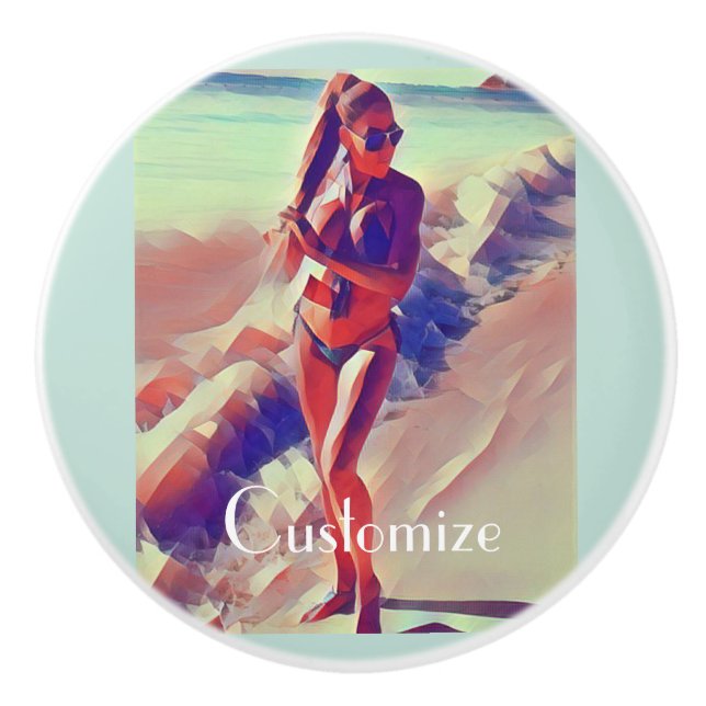 Beach Girl Thunder_Cove Keramikknauf (Vorderseite)