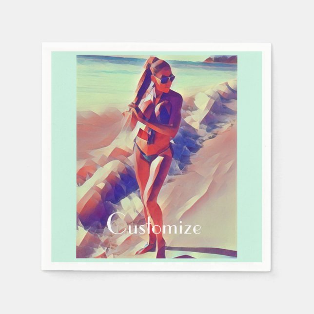 Beach Girl Thunder_Cove Serviette (Vorderseite)