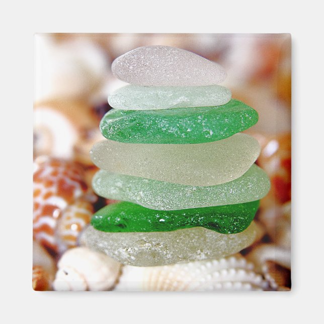 Beach Glass on Seashells Magnet (Vorne)