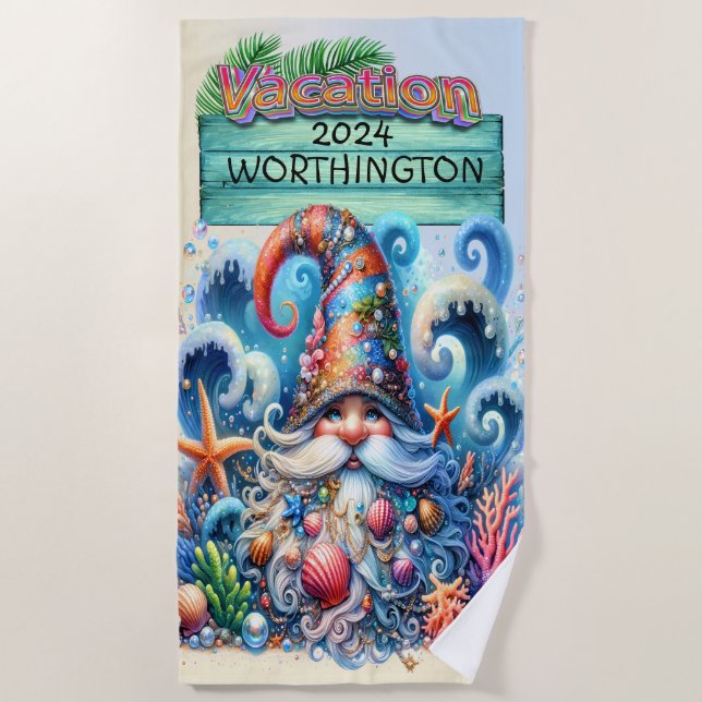 Beach Gnome Beach Handtuch (Vorderseite)