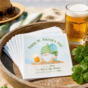Beach Gnome St Patrick's Day Paper Napkin Serviette
