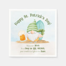 Beach Gnome St Patrick's Day Paper Napkin