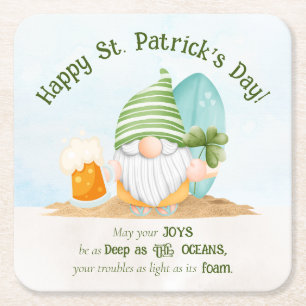 Beach Gnome St Patrick's Day Paper Untersetzer