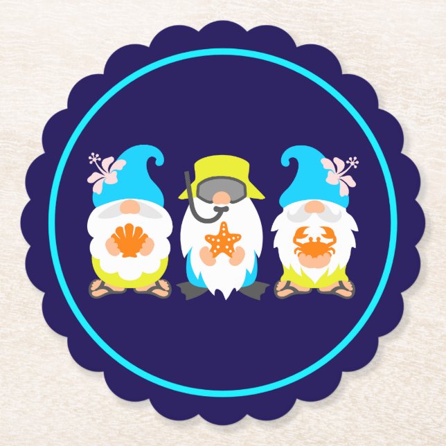 Beach Gnomes-52521 Untersetzer (Vorderseite)