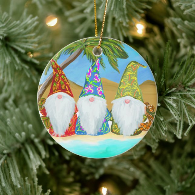 BEACH GNOMES KERAMIK ORNAMENT (Baum)