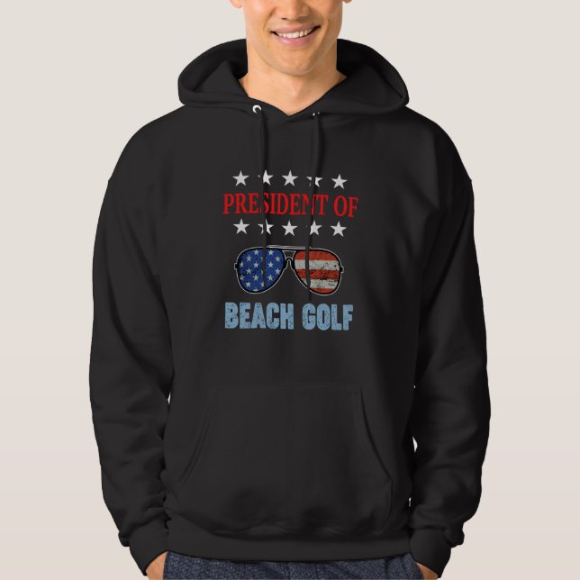 Beach Golf Accessories  USA Flag Beach Saying Hoodie (Vorderseite)