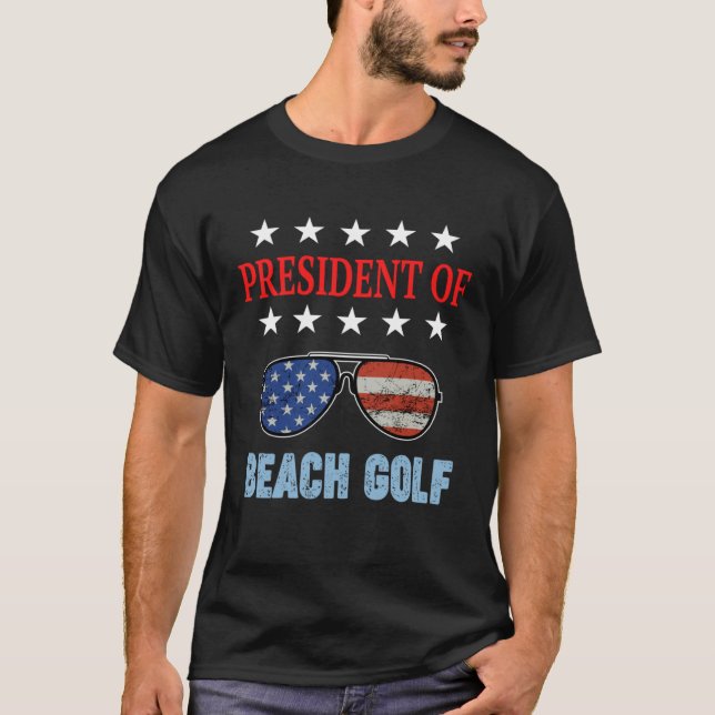 Beach Golf Accessories  USA Flag Beach Saying T-Shirt (Vorderseite)