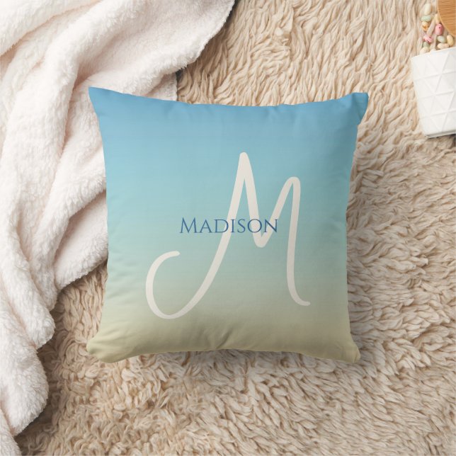 Beach Gradient Monogram  Kissen (Decke)