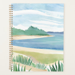 Beach Grass Bay | Watercolor Ocean Coastal Sea Planer