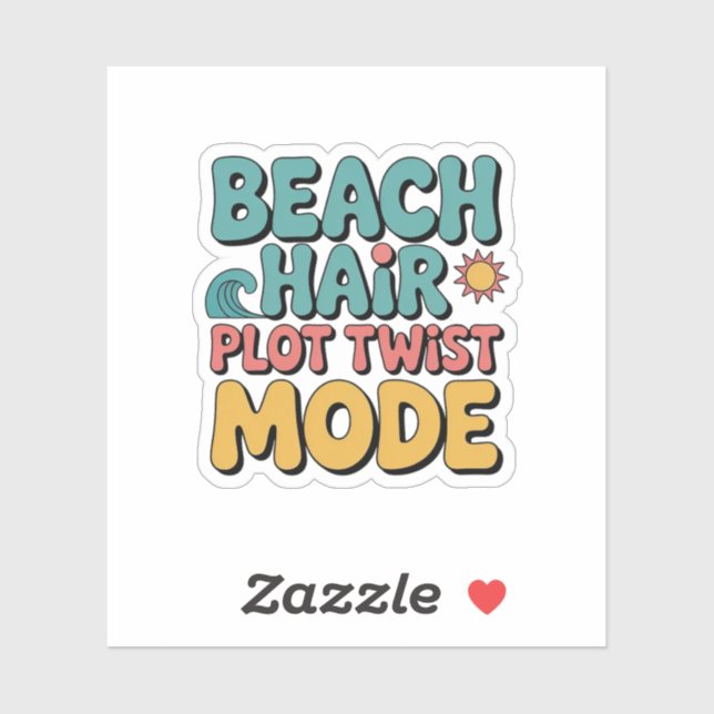Beach Hair Plot Drehung Summer Vibes Aufkleber (Blatt)