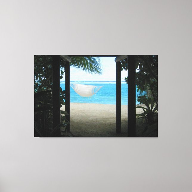 BEACH HAMMOCK 32x48 Leinwanddruck (Vorderseite)