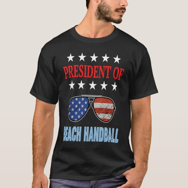 Beach Handball Accessories  USA Flag Beach Saying T-Shirt (Vorderseite)