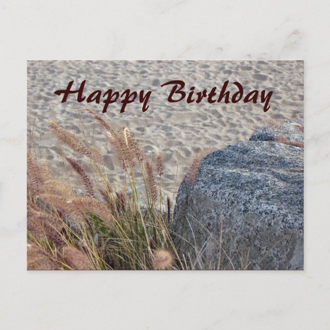 beach Happy Birthday Postkarte (Vorderseite)