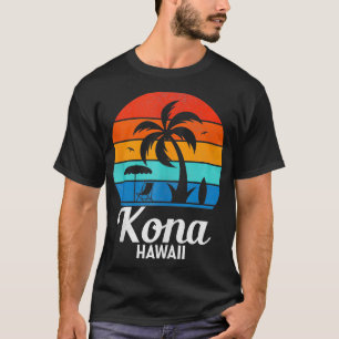 Beach Hawaii Palm Tree Vintager Sonnenuntergang So T-Shirt