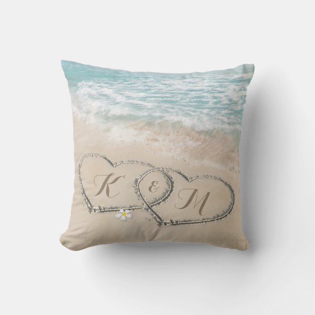 Beach Heart Wedple Geschenk Kissen (Vorderseite)