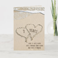Beach Hearts Card zum 7. Jahrestag