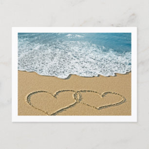 Beach Hearts Postcard Postkarte